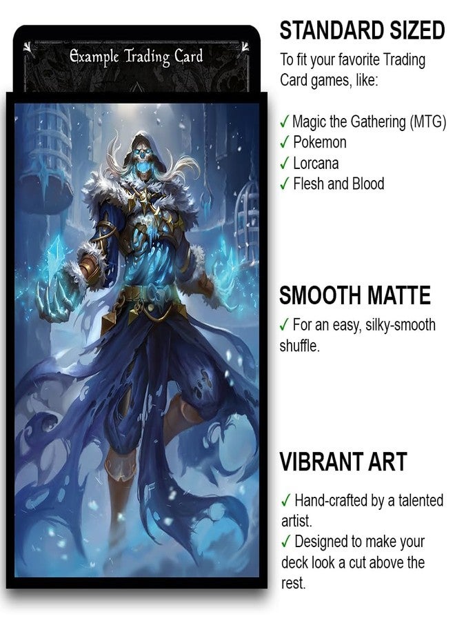 Fantasy North - Rimecage - The Risen Cold - 100 Smooth Matte TCG Trading Card Sleeves - Fits Magic MTG Commander Pokemon and Other Card Games - Playing Card Sleeves - Image 3